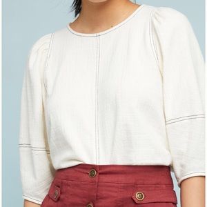 SOLD Anthropologie Karnes Structured Top Cream XS